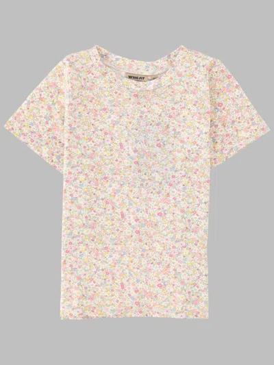 Wheat Mini Short Sleeve T-shirt For Girls In Beige