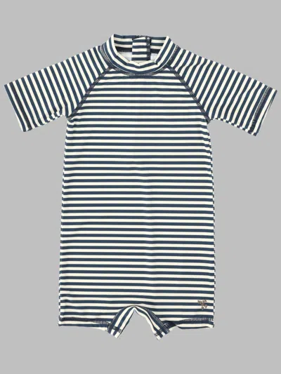 Wheat Mini Swimsuit Set For Girls In Blue