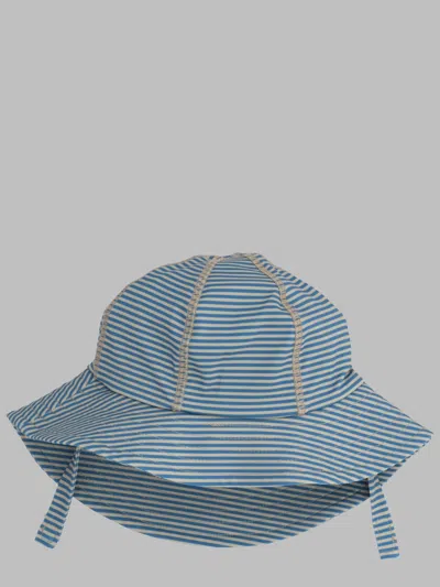 Wheat Mini Uv Sun Hat For Baby Girls In Blue