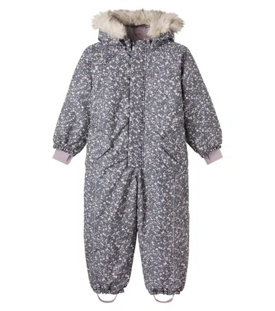 Wheat Kids' Moe Floral Snowsuit In Black