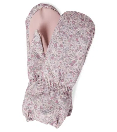 Wheat Kids' Monta Floral Mittens In Pink