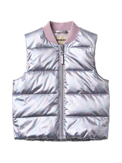 Wheat Kids' Quilted Gilet In Silver