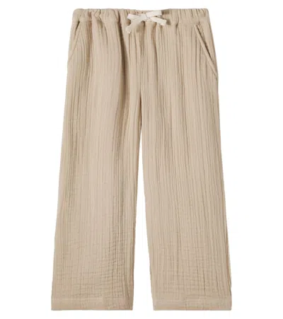 Wheat Kids' Sasha Cotton Pants In Nude