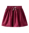 Wheat Savanna Cotton Velvet Skirt In Burgundy