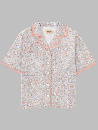 Wheat Shirt S/s Lace Vilma In Gray