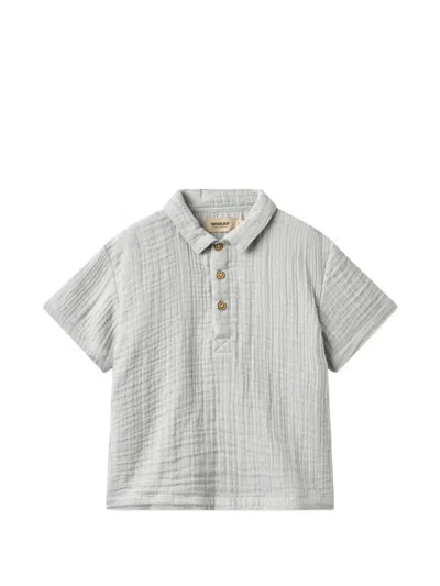 Wheat Kids' Svend Short-sleeve Polo Shirt In Gray