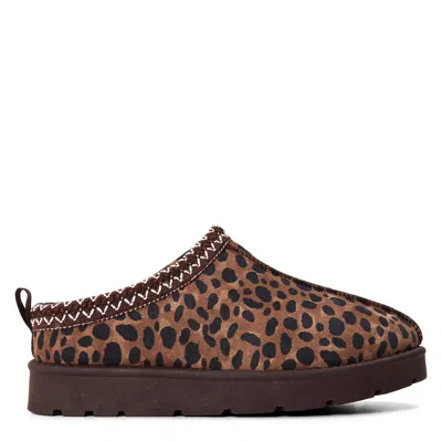Where's That From Wheres That From Where's Aztec Detail Faux Fur Lining Mini Boots In Dk Brown/leo