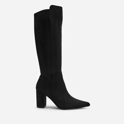 Where's That From Wheres That From Where's Stretch Knee High Pointed Boots In Black Suede