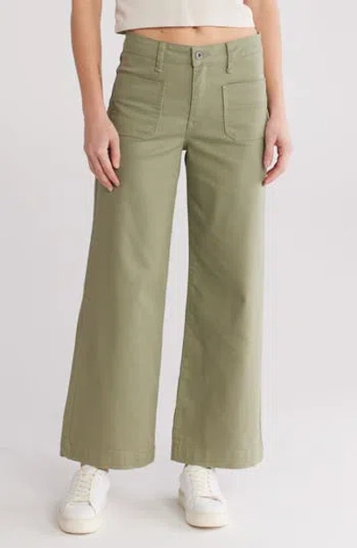 Whetherly Brooklyn High Waist Wide Leg Pants In Light Olive