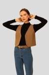 Whimsy + Row Bowie Vest In Tan Stripe