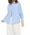Whimsy + Row Denise Top In Blue Stripe In Blue