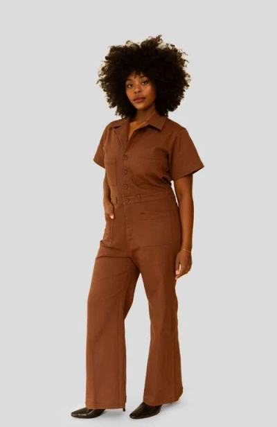 Whimsy + Row Logan Jumpsuit In Chocolate