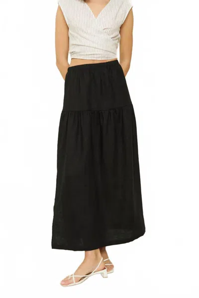 Whimsy + Row Millie Convertible Skirt In Black Linen