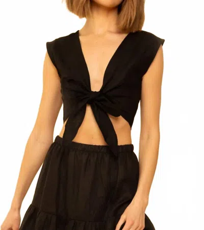 Whimsy + Row Valentina Tie Top In Black