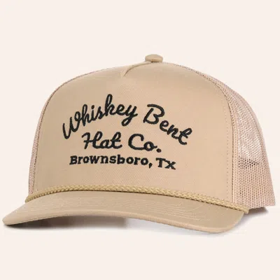 Whiskey Bent Hat Co. Khaki Embroidered Logo Cap In Brown