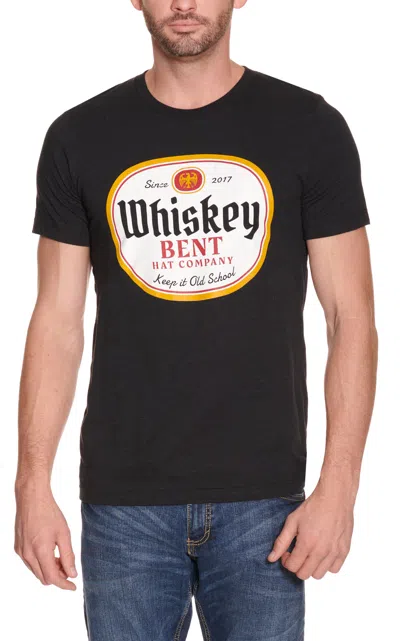 Whiskey Bent Hat Co. Men's Black Label With  Bent Logo Graphic T-shirt