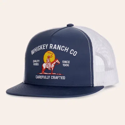 Whiskey Bent Hat Co. Navy & White The Murchison Flat Bill Trucker Cap In Gray