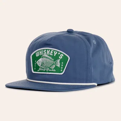 Whiskey Bent Hat Co. Slate Blue Bait & Tackle Flat Bill Cap
