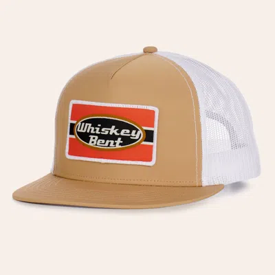 Whiskey Bent Hat Co. Tan & White The Pete Flat Bill Trucker Cap In Brown
