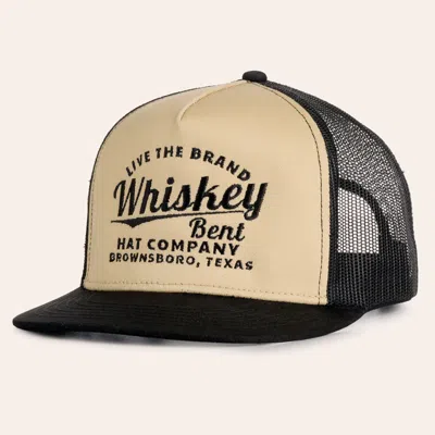 Whiskey Bent Hat Co. The Cali Tan & Black Flat Bill Trucker Cap In Multi
