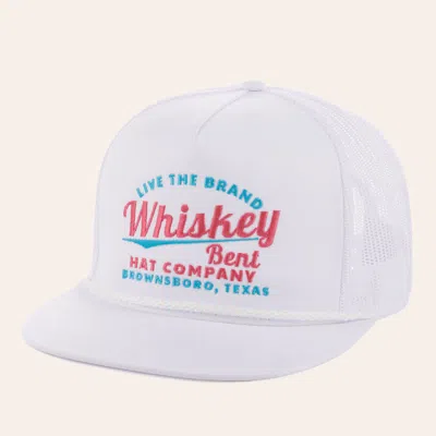 Whiskey Bent Hat Co. White Cali Embroidered Trucker Rope Cap