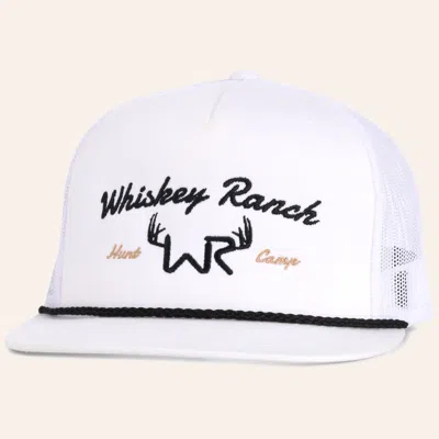 Whiskey Bent Hat Co. White Hunt Club Logo Cap