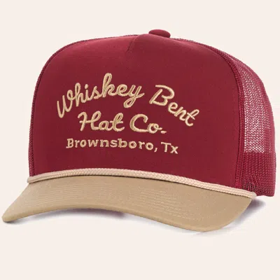 Whiskey Bent Hat Co. Wine & Gold Logo Cap In Burgundy