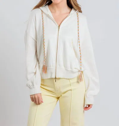 Whisper Debbie Rainbow Tie Hoodie In Ice Water In White