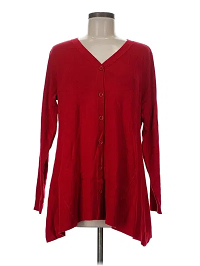Pre-owned Whisper Knit By Louis Dell'olio Cardigan Sweater In Red