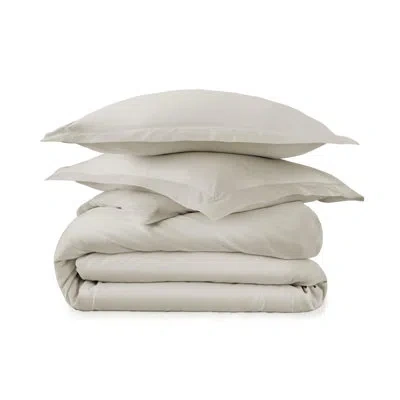 Whisper Organics Whisper Organic 100% Organic Cotton Duvet Cover - Soft Lightweight & Cooling Duvet Cover Set With De In Pewter