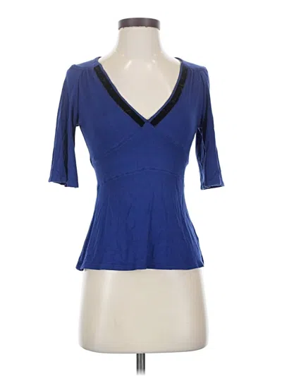 Pre-owned Whistles 3/4 Sleeve Top Blue Sweetheart Neckline Tops
