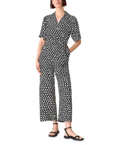 Whistles Abstract Triangle Jumpsuit In Black