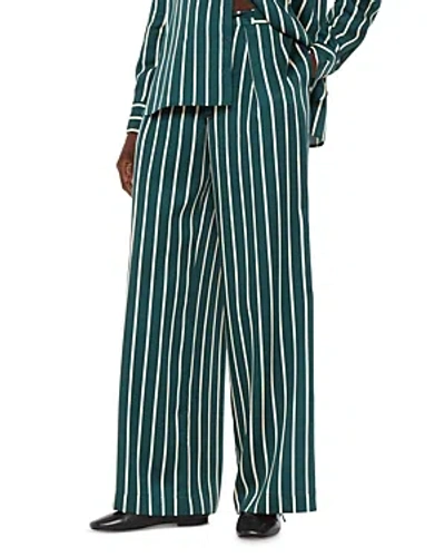 Whistles Alex Striped Pants In Green/mulit