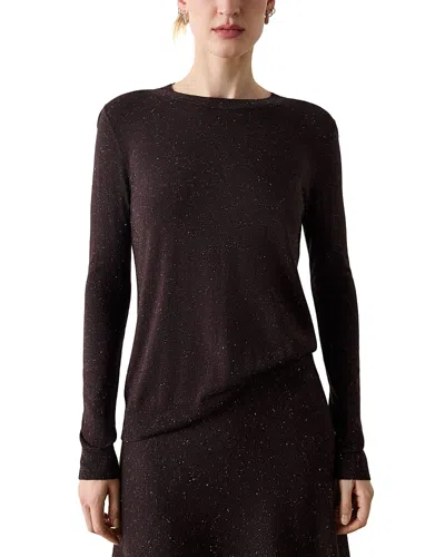 Whistles Annie Sparkle Crewneck Sweater In Brown