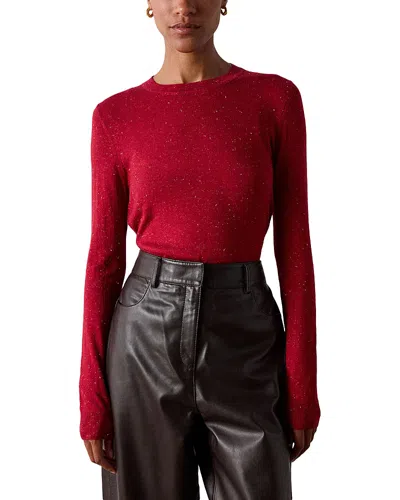 Whistles Annie Sparkle Crewneck Sweater In Red