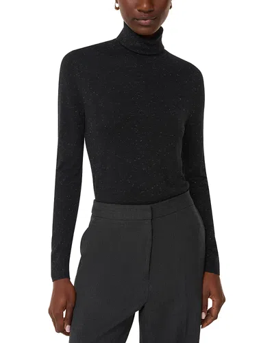 Whistles Annie Sparkle Roll Neck Top In Black