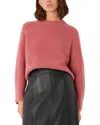 Whistles Aria Wool Blend Crew Knit Sweater In Pink