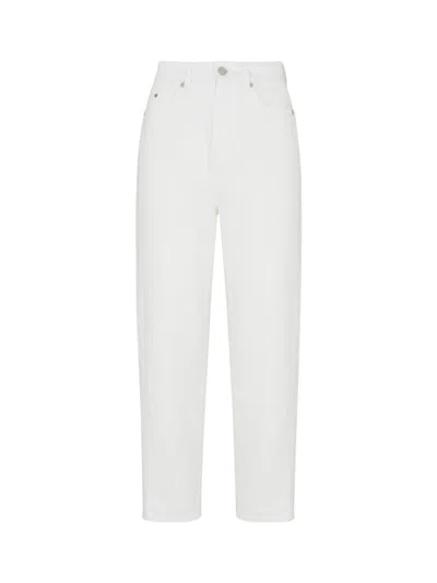 Whistles Authentic Organic High Waist Barrel Leg Jeans In White