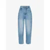 WHISTLES WHISTLES WOMEN'S LIGHT WASH AUTHENTIC BARREL-LEG MID-RISE DENIM JEANS