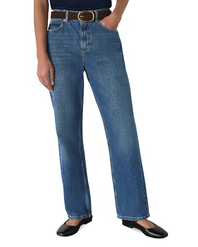 Whistles Authentic Column Leg Jeans In Denim In Blue