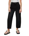 Whistles Authentic High Rise Barrel Jeans In Black In Black
