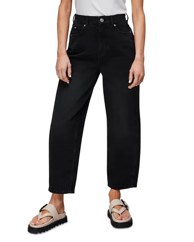 Whistles Authentic High Rise Barrel Jeans In Black