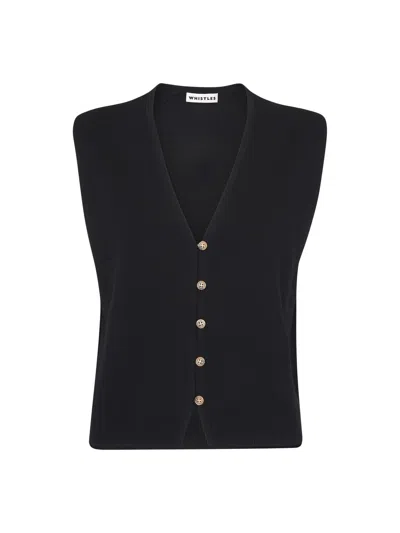 Whistles Bailey Button Through Tank In Black