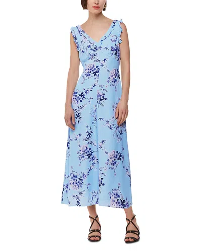 Whistles Bamboo Blossom Ruffle Dress In Multi-coloured