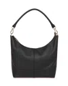 Whistles Baye Contrast Trim Leather Shoulder Bag In Black