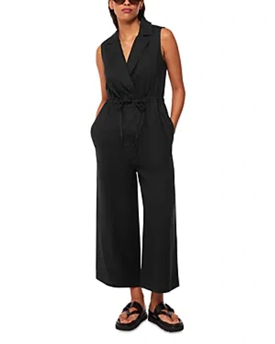 Whistles Bella Linen Wrap Jumpsuit In Black