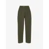 WHISTLES BETHANY PLEATED BARREL-LEG MID-RISE COTTON TROUSERS