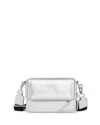 Whistles Silver Bibi Zip-pouch Metallic Leather Cross-body Bag In Silver