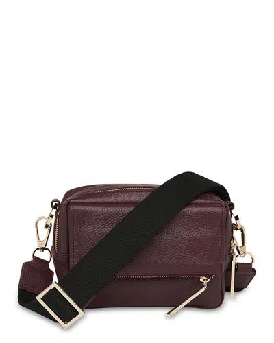 Whistles Bibi Leather Crossbody In Plum