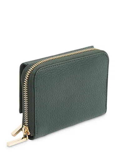 Whistles Bibi Leather Zip Purse In Dark Green